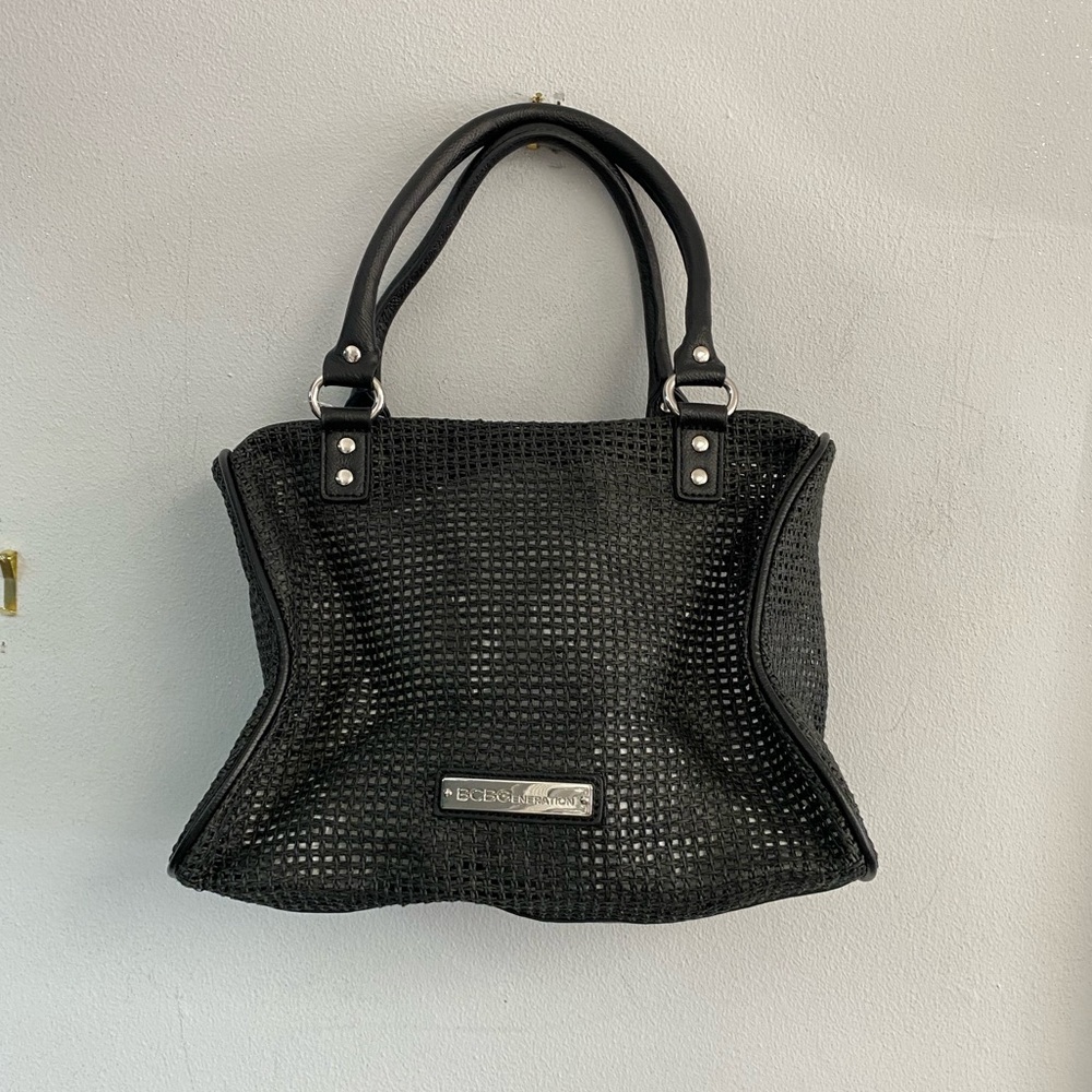 BCBG Woven Leather Handbag